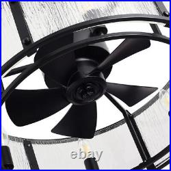 Breezary Ceiling Fans With Lights 20 Indoor Matte Black With Remote Control + Kit