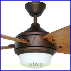 Breezemore 56 in. LED Indoor Mediterranean Bronze Ceiling Fan with Light Kit