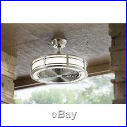 Brette 23 LED Indoor/Outdoor Brushed Nickel Ceiling Fan Light Kit and Remote