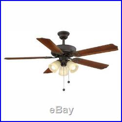 Brookhurst LED Indoor Oil Rubbed Bronze Ceiling Fan with Light Kit 52 in
