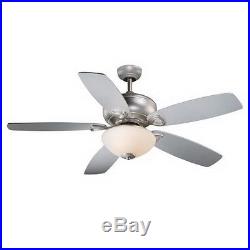 Brushed Nickel 52 Ceiling Fan With Light Kit