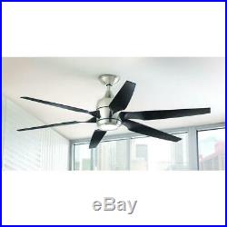 Brushed Nickel 60 LED Indoor Ceiling Fan Reversible Motor W Light Kit &