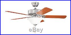 Brushed Stainless Steel Energy Star 50 Ceiling Fan With Light Kit
