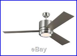 Brushed Steel Vision Max 3-Blade 56 Ceiling Fan WithReversible Blades & Light Kit