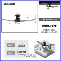 CARRO Ceiling Fan 10.5 x 44 Remote Access Light Kit Compatible 3 Blades Gray