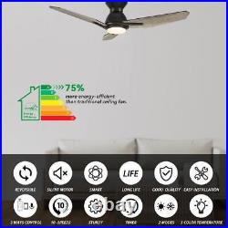 CARRO Ceiling Fan 10.5 x 44 Remote Access Light Kit Compatible 3 Blades Gray