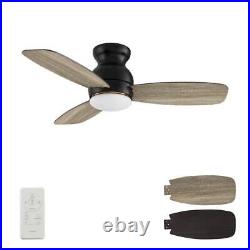 CARRO Ceiling Fan 11.5x44Color Changing LED Black 10-Speed withLight Kit+Remote