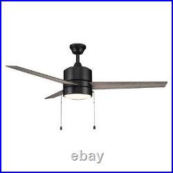 CARRO Ceiling Fan 16.8x52 Integrated LED Indoor Black withLight Kit+Pull Chain