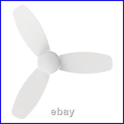 CARRO Ceiling Fan 48 Steel 10-Speed Integrated LED Matte White with Light Kit