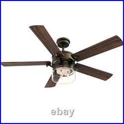 CARRO Smart Ceiling Fan 18.7x52 Oil Rubbed Bronze withLight Kit+Wall Control