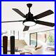 CLUGOJ Ceiling Fan with Light, Outdoor Black Ceiling Fan with Remote, 52-inch