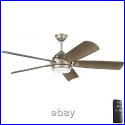 Camrose 60'' Integrated LED Brushed Nickel Ceiling Fan with Light Kit & Remote HDC