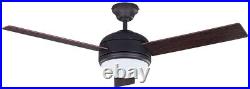 Canarm Calibre 48 Ceiling Fan- Oil Rubbed Bronze with Frosted Glass Light Kit
