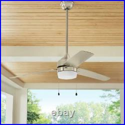 Carrington 60 in Ceiling Fan Light Kit LED Indoor Outdoor Brushed Nickel 3Blades