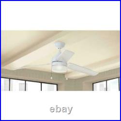 Carrington 60 in. LED Indoor/Outdoor White Ceiling Fan with Light Kit