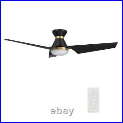Carro Kreis 52 Ceiling Flush Fan/Remote/Light Kit, Black VS523A1-L22-B2-1-FMA