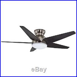 Casablanca 52 Brushed Nickel Ceiling Fan with Painted Cased White Glass Light kit