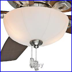 Casablanca 54 Low Profile Ceiling Fan with Cased White Glass Light Kit