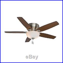 Casablanca 54 Low Profile Ceiling Fan with Cased White Glass Light Kit