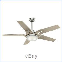 Casablanca 56 Contemporary Brushed Nickel Indoor Ceiling Fan with LED Light Kit