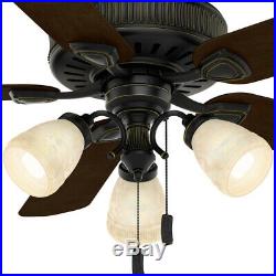 Casablanca Ainsworth 54 Inch Indoor Ceiling Fan with Light Kit & Pull Chain, Black