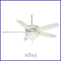 Casablanca Fan 54 inch Snow White Ceiling Fan with Light Kit and 2 CFL Bulbs