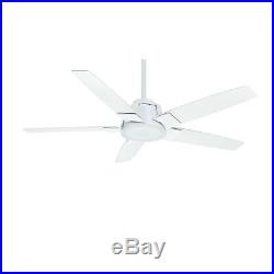 Casablanca Fan 56 inch Snow White Finish Ceiling Fan with White Glass Light Kit