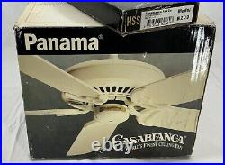 Casablanca Panama II Ceiling Fan, Classic White, Distressed White Blades, Remote
