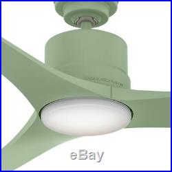 Casablanca Piston 52 in. LED Indoor/Outdoor Sage Green Ceiling Fan with Light Kit