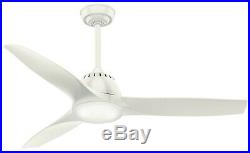 Casablanca Wisp LED 52 Satin White Indoor Ceiling Fan with Light Kit and Remote