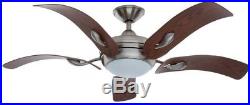 Cassaro II 52 Brushed Nickel Ceiling Fan with Remote Control and Light Kit