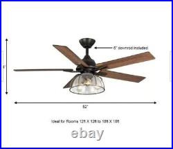 Casun 52 LED Indoor Aged Iron Ceiling Fan, Remote and Light Kit