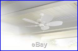 Cedar Shoals 44in White Indoor/Outdoor Ceiling Fan with Light Kit Remote Control
