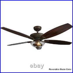 Ceiling Fan 140RPM 6.5W LED with Light Kit Angled Mount MDF in Bronze (5-Blade)