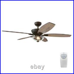 Ceiling Fan 140RPM 6.5W LED with Light Kit Angled Mount MDF in Bronze (5-Blade)