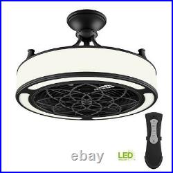 Ceiling Fan 22 in LED Indoor/Covered Outdoor Black Light Kit and Remote Control