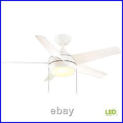 Ceiling Fan 44 3-Speed AC Motor with LED Light Kit, Frosted Glass in Matte White