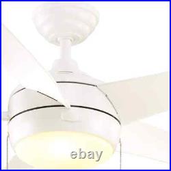 Ceiling Fan 44 3-Speed AC Motor with LED Light Kit, Frosted Glass in Matte White