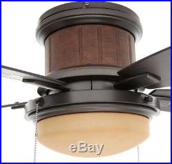Ceiling Fan 48 in. Light Kit LED Dome Rustic Indoor Outdoor 5 Blades Pull Chain