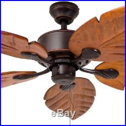 Ceiling Fan 5 Palm-Leaf Blades 52-in Oil Rubbed Bronze Indoor/Outdoor Light Kit