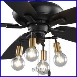 Ceiling Fan 52 In Bay City Indoor LED Brass Accent Light Kit 5 Reversible Blades