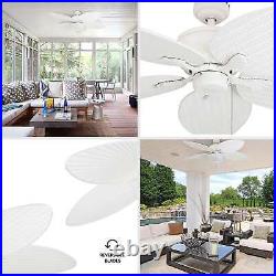 Ceiling Fan 52 LED Light Kit Indoor Outdoor Tropical Palm Damp Reverse Blade