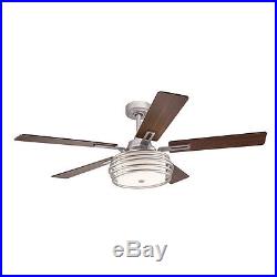 Ceiling Fan 52 Modern Style Brushed Nickel Indoor 5 Blades With Light Kit Remote