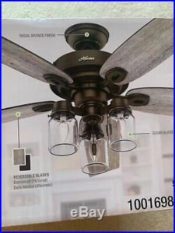 Ceiling Fan 52 in. 5 Blades Indoor Light Kit Compatible in Regal Bronze Finish