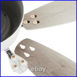 Ceiling Fan 52 in. Matte White Hugger 3 LED Light Kit Classic Quiet Pull Chain