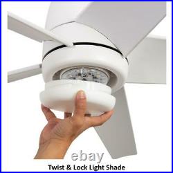 Ceiling Fan 54 in. LED Color Changing with Light Kit/Remote Control Matte White