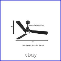 Ceiling Fan 54 in White Color Changing LED Indoor/Outdoor Black Light Kit Remote