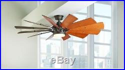 Ceiling Fan 60 in. LED Indoor Espresso Bronze Light Kit Remote Control Adjust