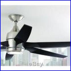 Ceiling Fan 60in LED Light Kit Remote Control Brushed Nickel Finish Indoor Large