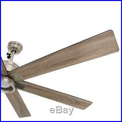 Ceiling Fan 70 in. 6 Blades Brushed Nickel LED Light Kit Remote Control